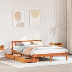 vidaXL Bed met matras massief grenenhout wasbruin 140x190 cm, Huis en Inrichting, Verzenden, Nieuw