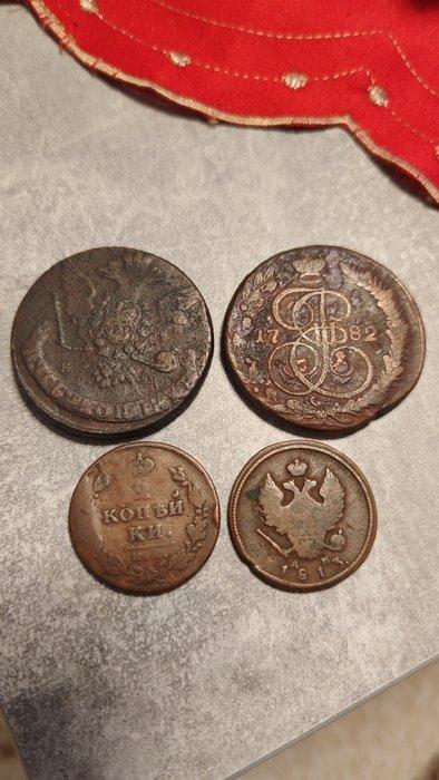 Rusland. Lot of 4 coins: 2 & 5 Kopecks 1765/1814 (Zonder, Postzegels en Munten, Munten | Europa | Niet-Euromunten
