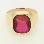 Ring - 14 karaat Geel goud - Robijn, Handtassen en Accessoires, Ringen, Nieuw