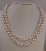 Halsketting - 14 karaat Geel goud - 8x8,5 mm Akoya parels, Handtassen en Accessoires, Nieuw