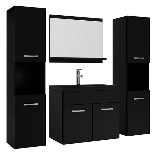 Badkamermeubel Set Montreal XL 60 x 35 cm Mat Zwart, Huis en Inrichting, Badkamer | Badkamermeubels, Nieuw, Verzenden