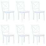 vidaXL Chaises à manger lot de 6 blanc bois dhévéa, Verzenden, Neuf