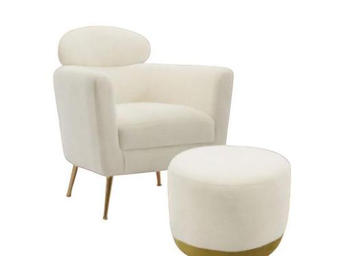 Veiling - Teddy fauteuil +hocker, Huis en Inrichting, Fauteuils