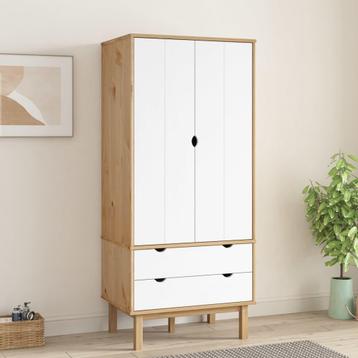 vidaXL Kledingkast OTTA 76,5x53x172 cm massief grenenhout, Huis en Inrichting, Kasten | Kleerkasten, Verzenden, Nieuw