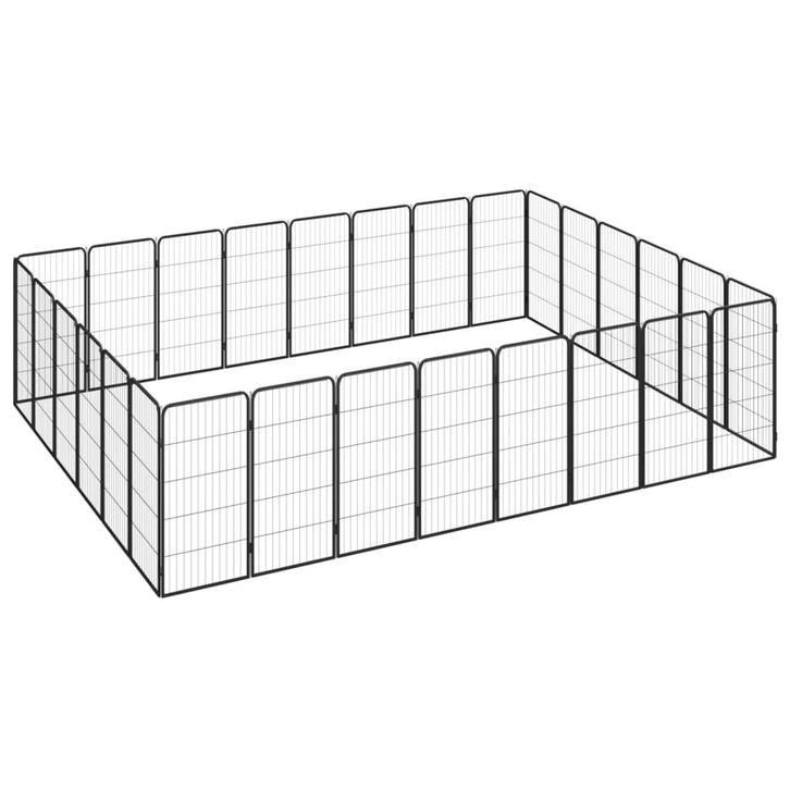 vidaXL Hondenkennel 28 panelen 50x100 cm gepoedercoat staal, Dieren en Toebehoren, Hondenbenches, Nieuw, Verzenden