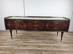 Commode - Bois, Laiton, Verre - commode de style mid-century