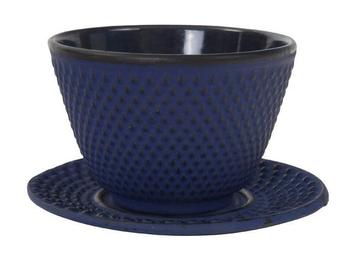 Teacup 12cl + round plate Arare, nightblue