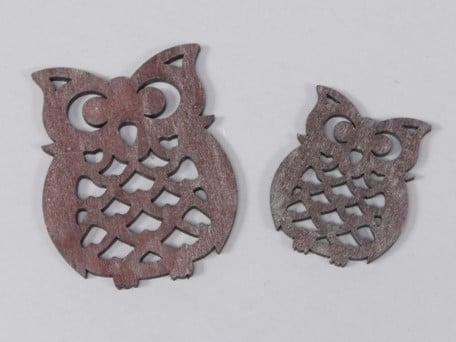 Houten Uiltjes Bruin 5–7 cm 10 stuks, Huis en Inrichting, Woonaccessoires | Kunstplanten en Kunstbloemen, Nieuw