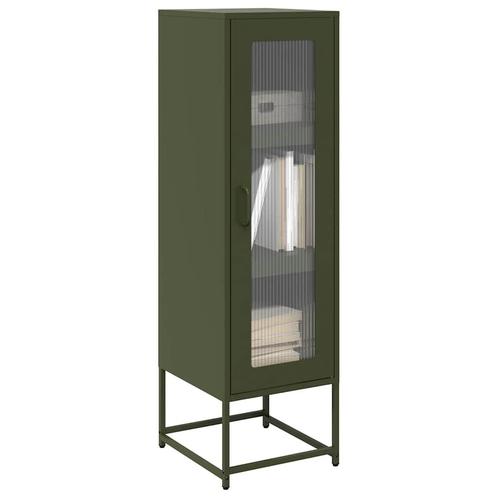 vidaXL Hoge kast 36x39x123 cm koudgewalst staal olijfgroen, Huis en Inrichting, Kasten | Dressoirs, Nieuw, Verzenden