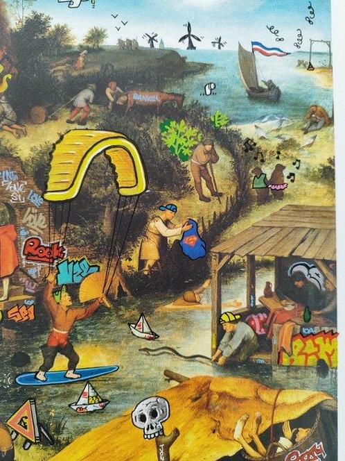Maxime Blachere - Proverbes Flammands Feat Peter Brughel, Antiek en Kunst, Kunst | Schilderijen | Modern