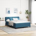 vidaXL Boxspringbed met Matras Donkerblauw 140x190 cm, Verzenden, Nieuw