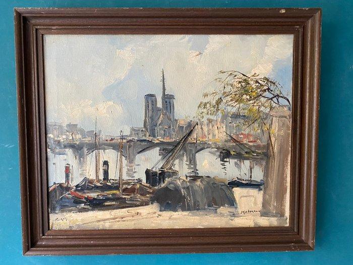 Jan Kelderman (1914-1990) - Gezicht op Parijs, Antiek en Kunst, Kunst | Schilderijen | Klassiek