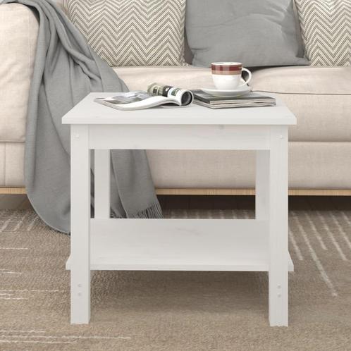 vidaXL Salontafel 50x50x45 cm massief grenenhout wit, Huis en Inrichting, Tafels | Salontafels, Nieuw, Verzenden