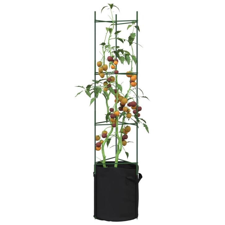 vidaXL Tomatenkooien met plantenzak 4 st 154 cm staal en, Tuin en Terras, Bloembakken en Plantenbakken, Nieuw, Verzenden