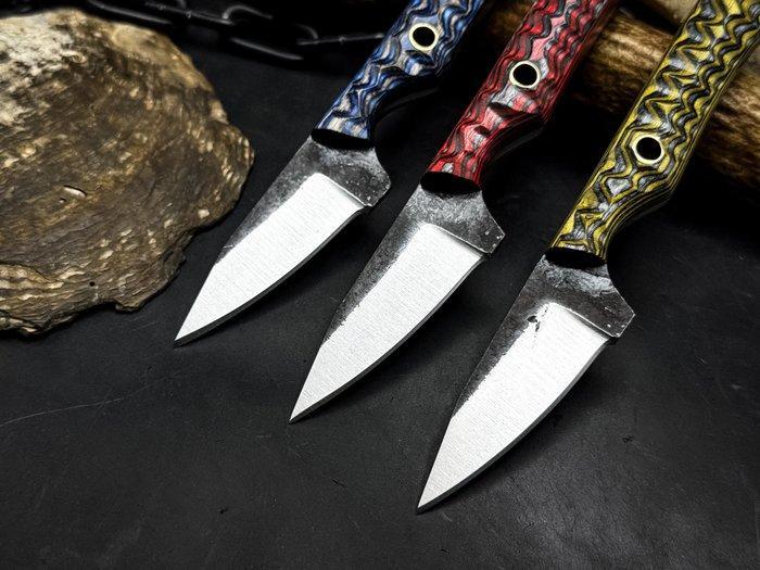 Keukenmes - Kitchen knife set - Leren tas inbegrepen - Hout,, Antiek en Kunst, Antiek | Keukengerei