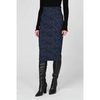 Pinko • blauw zwarte midi rok • 34 (IT40), Verzenden