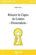 Réussir le Capes de Lettres : Dissertation  Book, Not specified, Verzenden