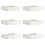 vidaXL Grasafscherming 6 pcs Wit 50 x 50 x 13 cm Staal, Tuin en Terras, Verzenden, Nieuw