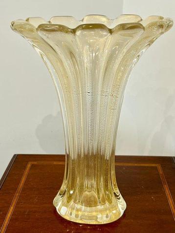 NasonMoretti - Vaas -  Vaas van Murano-glas met bladgoud,