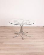 Table - Métal, Verre - Table ronde avec structure en métal