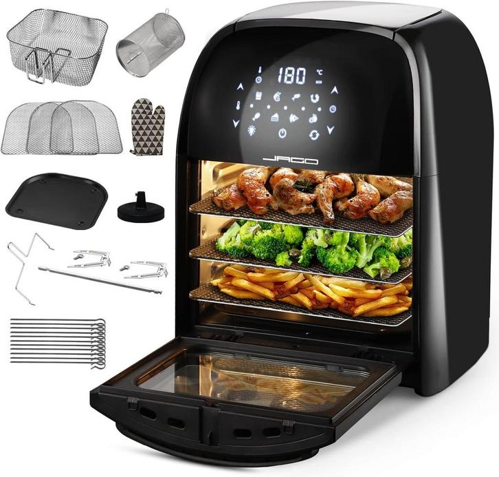 Airfryer oven XXL - heteluchtfriteuse - 12L - 1800W - Zwart, Elektronische apparatuur, Airfryers, Nieuw, Verzenden