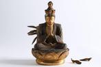 Kannon Bosatsu  Seated Statue - Hout - Japan - Edo, Antiek en Kunst