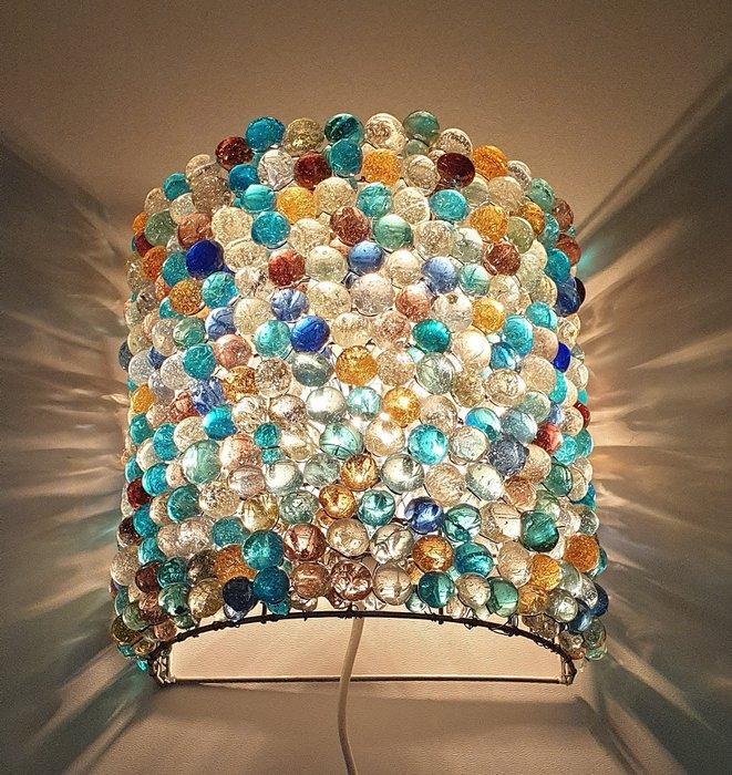 Lampe murale - Acier, Verre - Lampe de mur vintage - cadre, Antiek en Kunst, Curiosa en Brocante