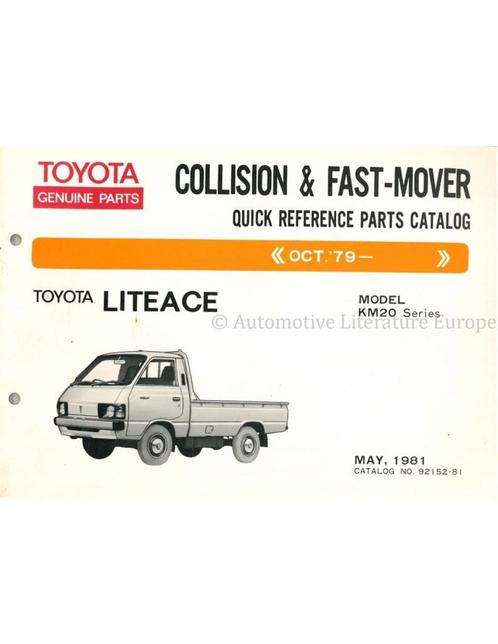 1981 TOYOTA LITEACE SNEL ONDERDELENHANDBOEK, Auto diversen, Handleidingen en Instructieboekjes