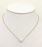 Halsketting Akoya parel - roze goud 18K sluiting