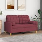 vidaXL Sierkussens 2 st 15x50 cm stof wijnrood, Huis en Inrichting, Woonaccessoires | Kussens, Verzenden, Nieuw