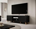 TV-Meubel zwart 150x42x53 2 deuren goudkleurige pootjes, Nieuw, 150 tot 200 cm, Overige materialen, 25 tot 50 cm