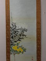 Prachtig bloemenschilderij van chrysanten. - Zijde -, Antiek en Kunst