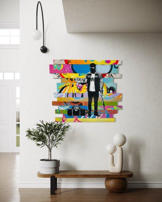 Sinao - Hitch Hicker Parallel World [100% handmade], Antiek en Kunst, Kunst | Schilderijen | Modern