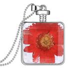 Fako Bijoux® - Ketting - Gedroogde Bloem - Vierkant -, Handtassen en Accessoires, Kettingen, Verzenden, Nieuw