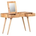 vidaXL Kaptafel met spiegel 112x45x76 cm massief acaciahout, Huis en Inrichting, Tafels | Kaptafels, Verzenden, Nieuw