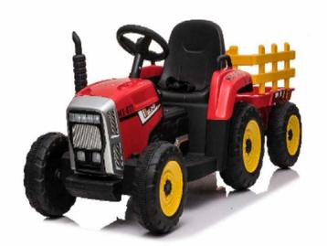 Tractor rood, 2x 12 volt motoren, elektrische kindertractor disponible aux enchères