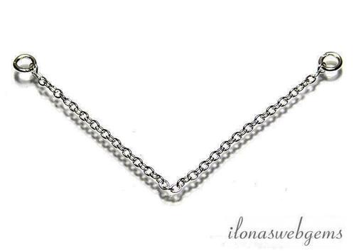 Sterling zilveren veiligheidskettinkje ca. 5cm, Hobby en Vrije tijd, Kralen en Sieraden maken, Tussenstuk of Tussenkraal, Nieuw