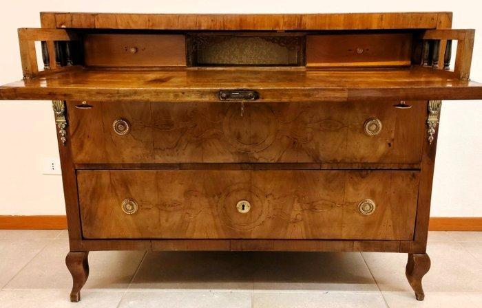 Commode - Noyer, Ronce, Épinette - commode / bureau, Antiek en Kunst, Curiosa en Brocante