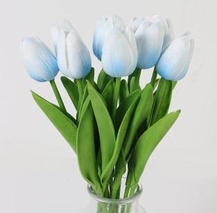 Actie tulp tulpen 33cm bundel lichtblauw / +/-10st real, Huis en Inrichting, Woonaccessoires | Kunstplanten en Kunstbloemen, Nieuw