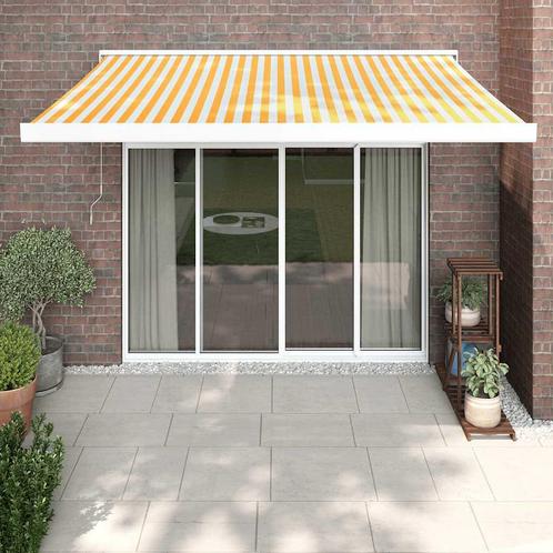 vidaXL Luifel uittrekbaar 3x2,5 m stof en aluminium geel en, Tuin en Terras, Zonneschermen, Nieuw, Verzenden