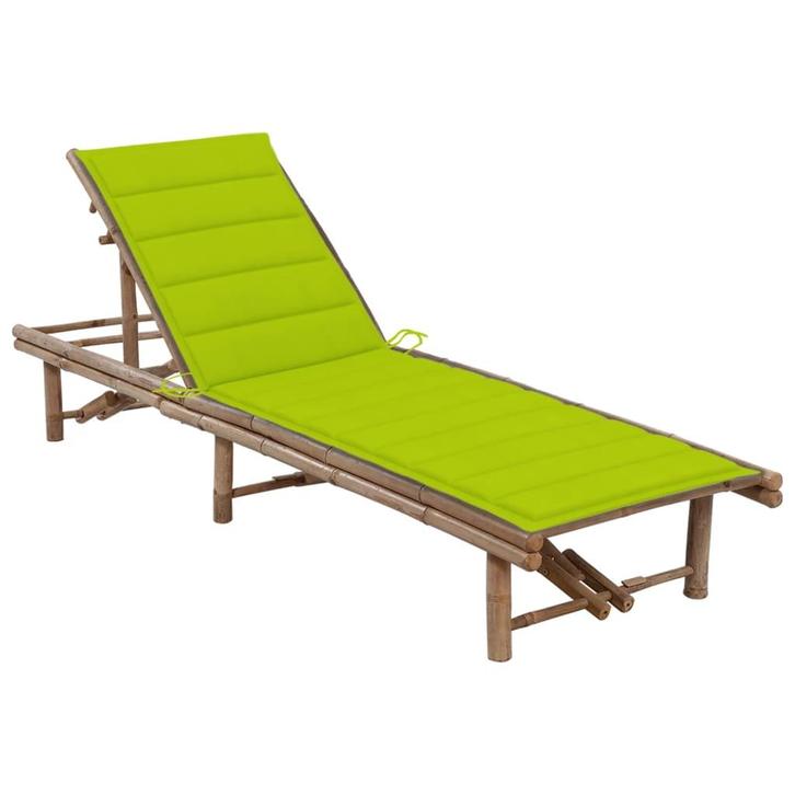 vidaXL Ligbed met kussen bamboe, Tuin en Terras, Ligbedden, Nieuw, Verzenden