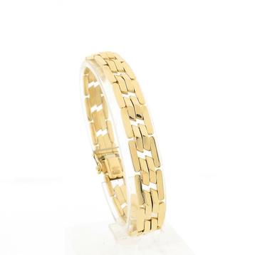 **Gereserveerd**Gouden fantasieschakel armband | 18,5 cm beschikbaar voor biedingen