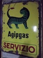 Emaille reclamebord van Agipgas - Emaille bord - Metaal, Antiek en Kunst