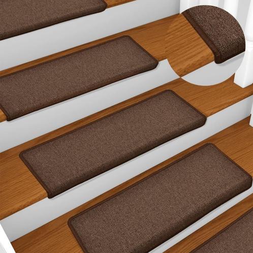 vidaXL Trapmatten 15 st 65x21x4 cm bruin, Doe-het-zelf en Bouw, Ladders en Trappen, Nieuw, Verzenden