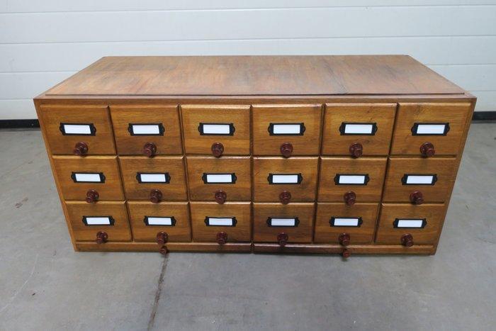 Kabinet - Eik, Hout - Kaartindex-ladenkast, Antiquités & Art, Curiosités & Brocante