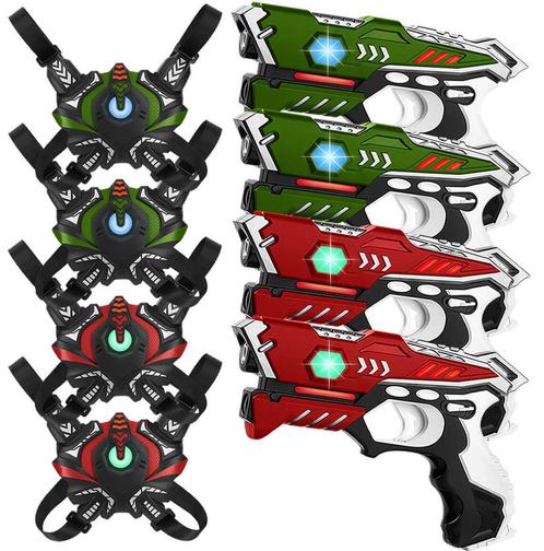 KidsTag lasergame set - 4 laserguns met 4 vesten, Kinderen en Baby's, Speelgoed | Buiten | Actiespeelgoed, Nieuw, Ophalen of Verzenden