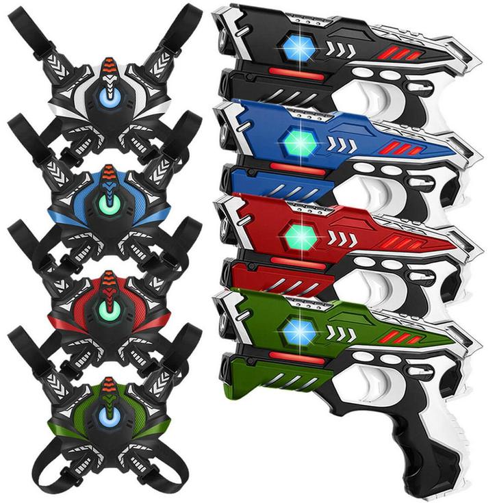 KidsTag lasergame set - 4 laserguns + 4 laser game vesten, Kinderen en Baby's, Speelgoed | Buiten | Actiespeelgoed, Nieuw, Ophalen of Verzenden