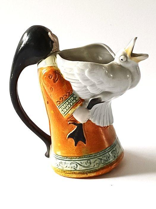 Schäfer & Vater - Beeldje - melkkan, Chinese man met gans -, Antiek en Kunst, Kunst | Designobjecten