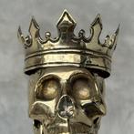 Sculpture, Bronze Statue of A King George Skull - 20 cm -
