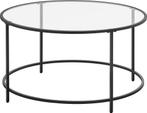 Salontafel - glazen tafel met metalen frame - diameter 84, Huis en Inrichting, Tafels | Salontafels, Verzenden, Nieuw